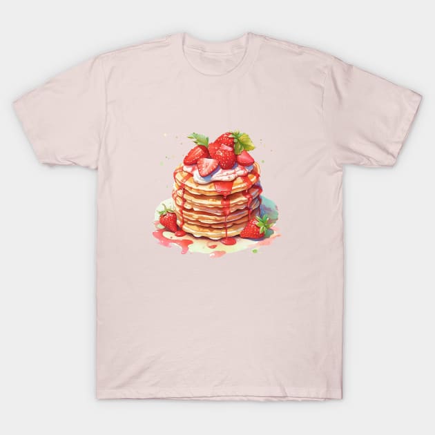 Strawberry Pancakes T-Shirt by DavidLoblaw